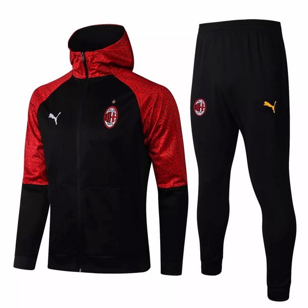 Chandal Con Capucha AC Milan 2021-2022 Rojo Negro